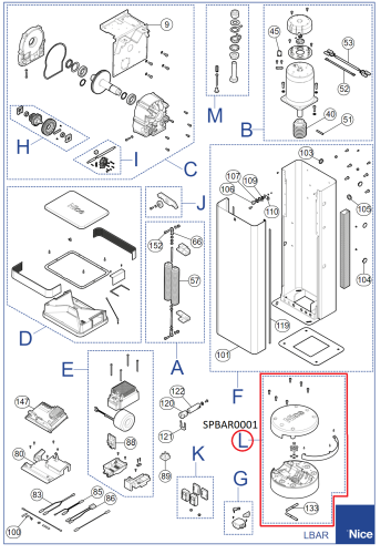 SPBAR0001 sestava držáků ramen M-BAR/L-BAR